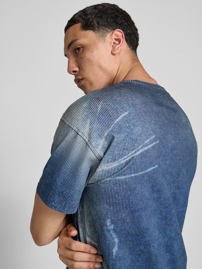 Diesel T-Shirt mit geripptem Rundhalsausschnitt Blau 3