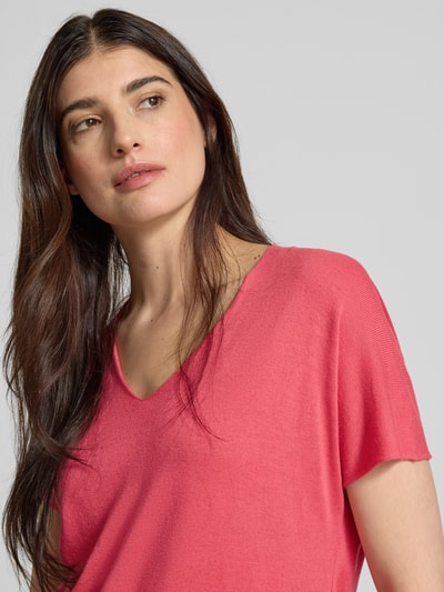 ZABAIONE T-shirt met V-hals Felroze - 3