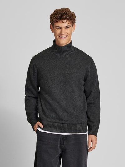 Jack & Jones Strickpullover mit Turtleneck Dunkelgrau Melange 4