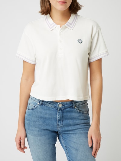 Review Cropped Poloshirt mit Herz-Aufnäher Offwhite 4