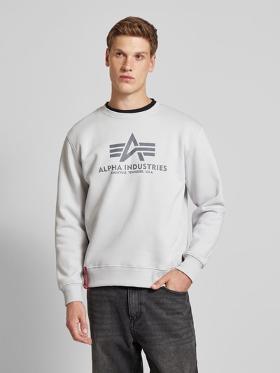 Alpha Industries Sweatshirt mit Label-Print Hellgrau 4