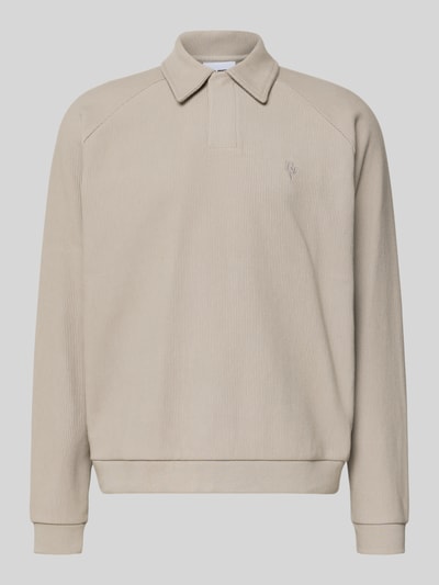 REVIEW Sweatshirt met polokraag Lichtgrijs - 2