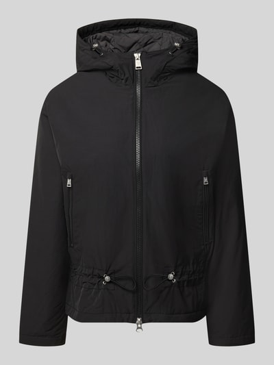 Productfoto, Regular Fit Jacke mit Baumwoll-Anteil van FUCHS SCHMITT in zwart met Materiaalmix katoenmix, tweewegritssluiting, tunnelkoord en capuchon, maat 36 ruglengte 64 cm, schouderbreedte 53 cm, borstwijdte 55 cm, mouwlengte 56 cm