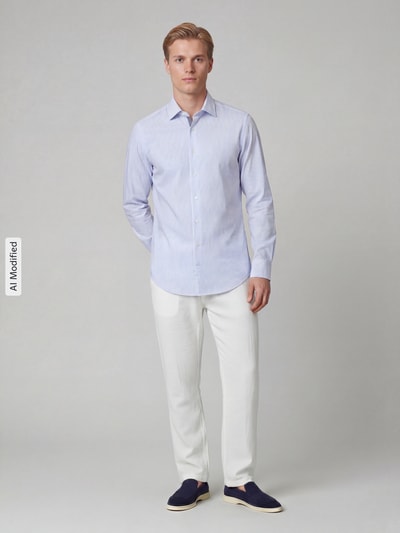 Seidensticker Slim Fit Businesshemd aus reiner Baumwolle Modell 'New Kent' Bleu 1
