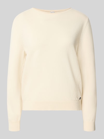 Produktfoto, cremefarbener Regular Fit Pullover aus Schurwoll-Kaschmir-Mix Modell 'Lisa' von Brax, Damen Pullover, glatte Struktur