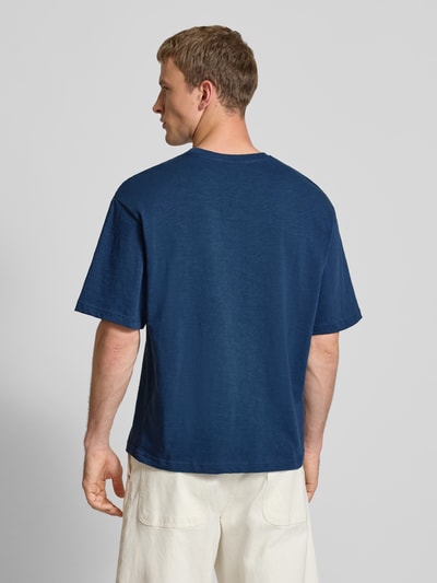 REVIEW T-shirt met borstzak en labelstitching Donkerblauw - 5