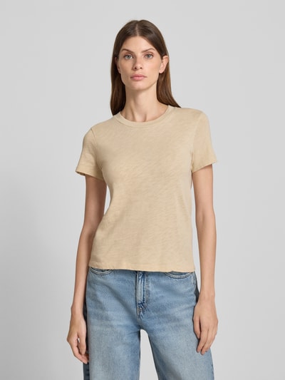 American Vintage T-shirt met ronde hals, model 'SONOMA' Zand - 4