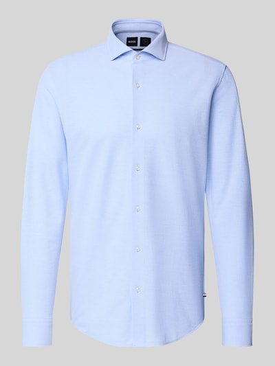 BOSS Koszula biznesowa o kroju slim fit z dżerseju Błękitny 2