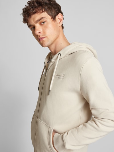 Superdry Sweatjack met labelstitching Lichtgrijs - 3