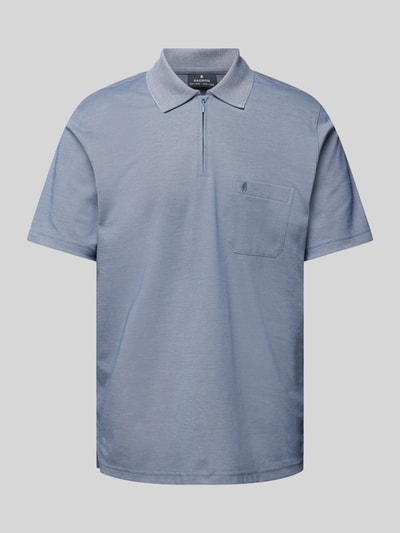 RAGMAN Koszulka polo o kroju regular fit z wyhaftowanym logo Jeansowy niebieski melanż 2