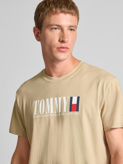 Tommy Jeans Regular Fit T-Shirt aus reiner Baumwolle Beige 3