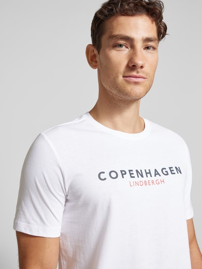 Lindbergh T-Shirt mit Label-Print Modell 'Copenhagen' Weiss 3