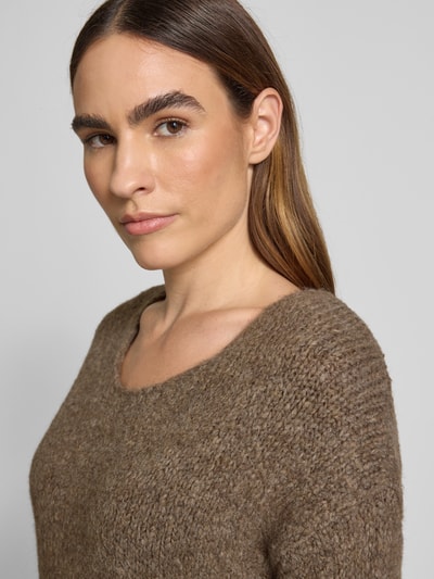 Milano Italy Strickpullover mit Rundhalsausschnitt Sand 3