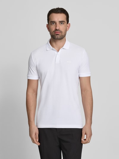 BOSS Green Regular Fit Poloshirt aus reiner Baumwolle Modell 'PIO 1' Weiss 4