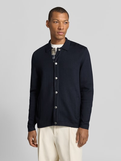 Barbour Regular Fit Strickjacke aus Baumwoll-Mix mit Woll-Anteil Modell 'Florcombe' Marine 4