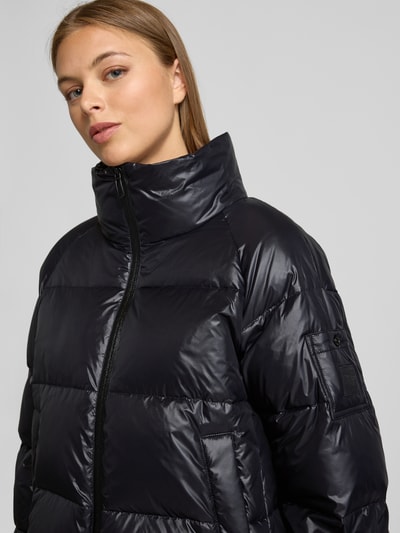 Marc Cain Regular fit gewatteerd jack met gevoerde opstaande kraag Zwart - 3