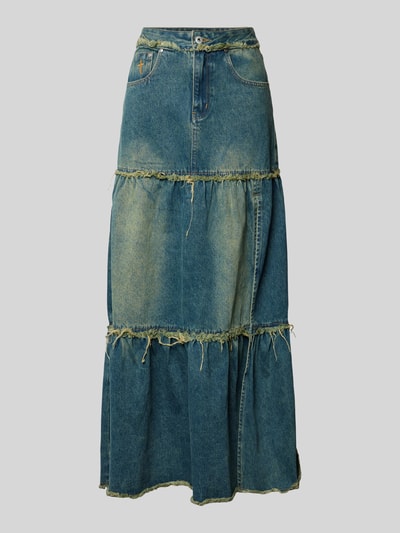 The Ragged Priest Spódnica jeansowa z przetarciami model ‘TIERED’ Jeansowy niebieski 1