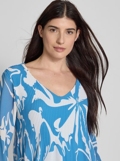 ZABAIONE Regular fit blouse met plissévouwen Oceaanblauw - 3