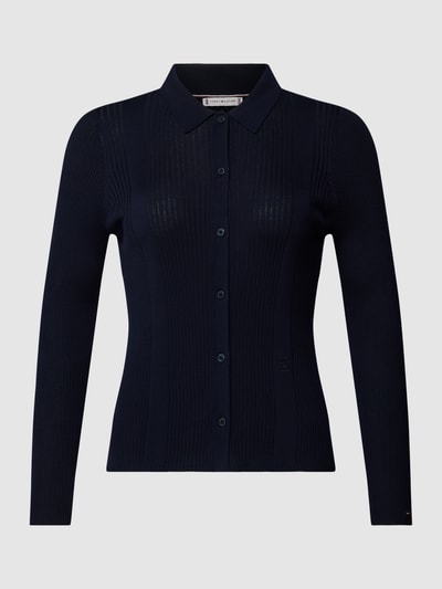 Tommy Hilfiger Curve PLUS SIZE Strickjacke mit Kentkragen Marineblau 2