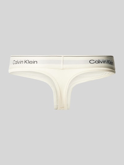 Calvin Klein Underwear String mit elastischem Logo-Bund Offwhite 3