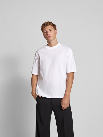 Filippa K T-Shirt mit geripptem Rundhalsausschnitt Weiss 4