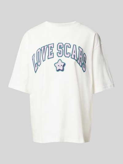 LOVE SCARS T-shirt z nadrukiem z logo Złamany biały 2