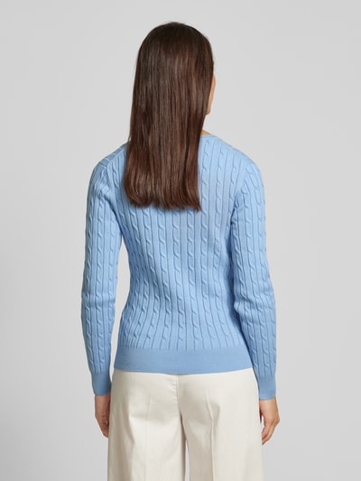 Gant Strickpullover mit Label-Stitching Hellblau 5