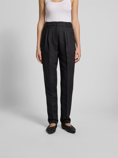 black palms Tapered Fit Anzughose mit Kellerfalten Black 4