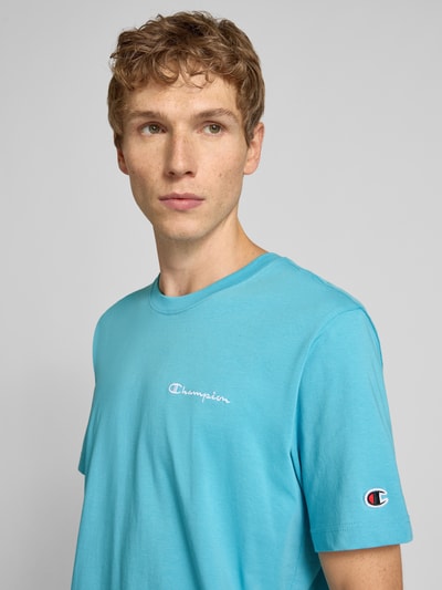 CHAMPION T-shirt o kroju regular fit z wyhaftowanym logo model ‘Icons’ Oceaniczny 3