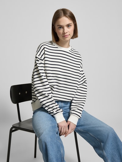 Marc O'Polo Denim Sweatshirt mit gerippten Abschlüssen Marine 3