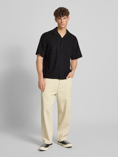 Jack & Jones Relaxed Fit Freizeithemd mit Strukturmuster Modell 'INFINITY' Black 1