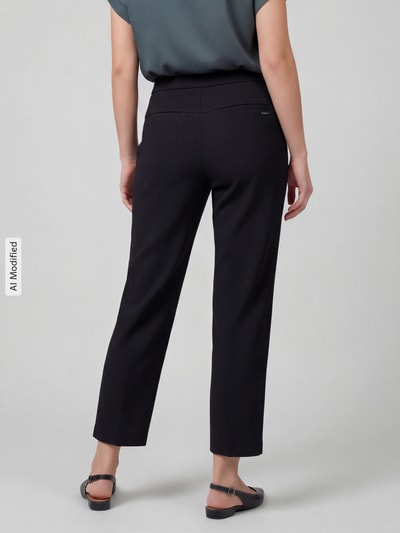 Raffaello Rossi Regular fit barrel leg broek met labeldetail model 'PHIBI' Zwart - 5