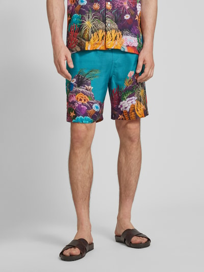 Scotch & Soda Bermuda van lyocell met motiefprint Turquoise - 4