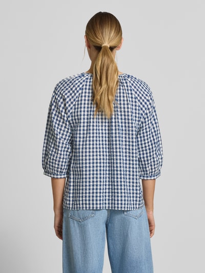 s.Oliver RED LABEL Loose fit 3/4-mouw blouse van puur katoen Marineblauw - 5