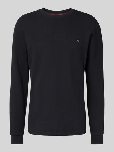 Christian Berg Men Shirt met lange mouwen, structuurmotief en ronde hals Zwart - 2