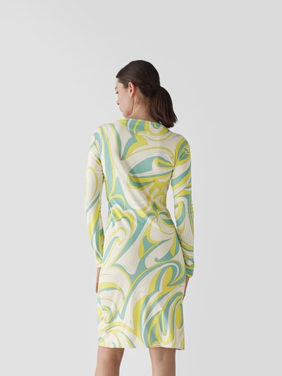 Emilio Pucci Midikleid mit Allover-Muster Hellgrün 5