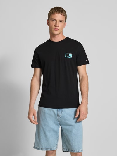 Tommy Jeans T-shirt o kroju regular fit z czystej bawełny Czarny 4