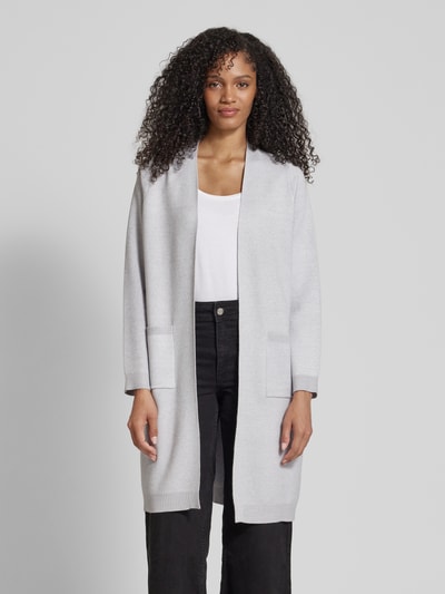 Vero Moda Comfort Fit Cardigan mit Eingrifftaschen Modell 'SABA' Hellgrau 4