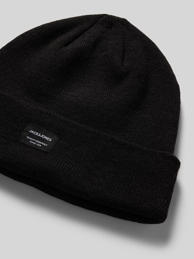 Jack & Jones Czapka beanie z detalem z logo Czarny 2