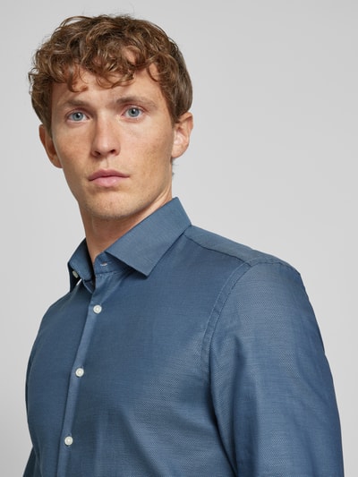 Jake*s Super slim fit zakelijk overhemd met kentkraag Bleu - 3