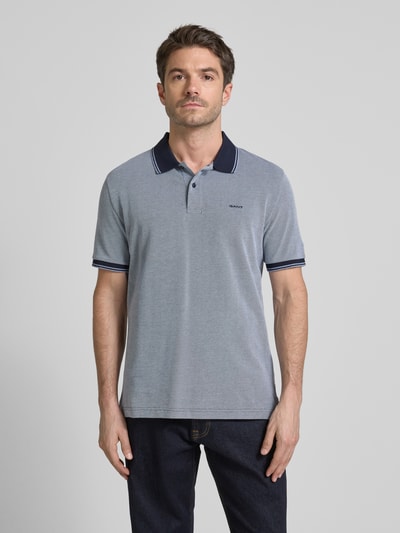 Gant Regular Fit Poloshirt mit Label-Stitching Modell 'OXFORD' Dunkelblau 4