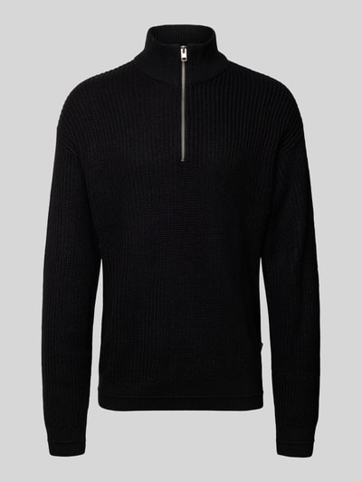 Jack & Jones Strickpullover mit Reißverschluss Modell 'KAITO' Black 2
