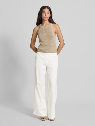 Oui Hose mit weitem Bein und Eingrifftaschen Offwhite 1