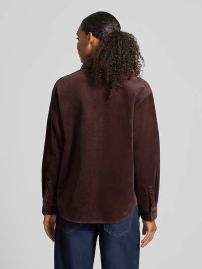 Marc O'Polo DENIM relaxed fit blouse met lange mouwen van katoenmix Donkerbruin - 5