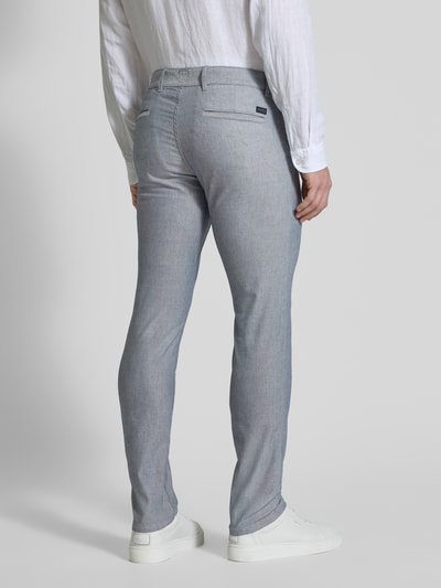 BOSS Orange Slim Fit Chino aus Baumwoll-Mix mit Leinen-Anteil Blau 5