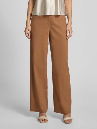 Jake*s Collection Straight leg stoffen broek met steekzakken Middenbruin - 4