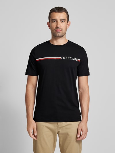Tommy Hilfiger T-Shirt mit Label-Print Black 4