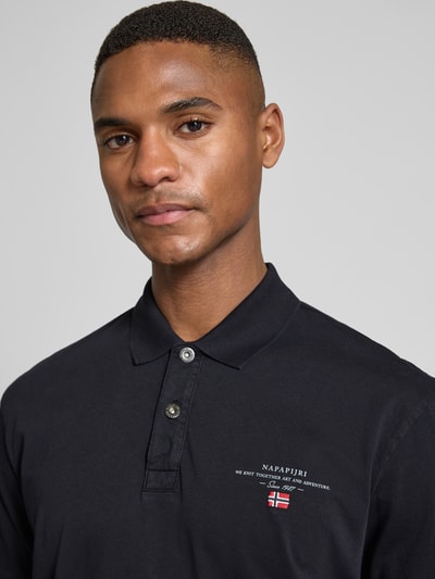 Napapijri Regular Fit Poloshirt mit Label-Stitching Modell 'elbas' Black 3