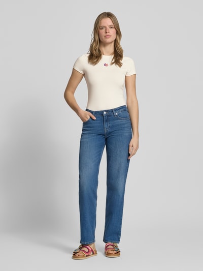 REVIEW Slim Fit T-Shirt mit Motiv-Stitching  Offwhite 1