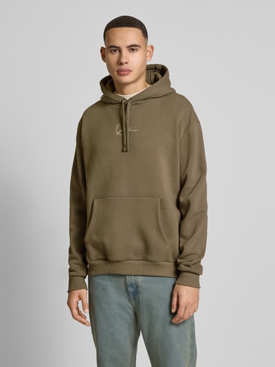 KARL KANI Hoodie mit Label-Stitching Khaki 4